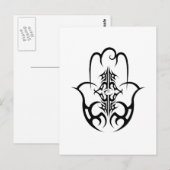Carte Postale HAMSA - noir et blanc (Devant / Derrière)