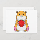 Carte Postale Hamster à la fraise (Devant / Derrière)