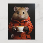 Carte Postale Hamster Adorable Avec Beurre de Cacahuète dans une (Devant)