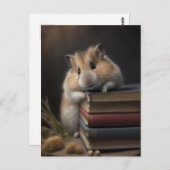 Carte Postale Hamster and books postcard (Devant / Derrière)