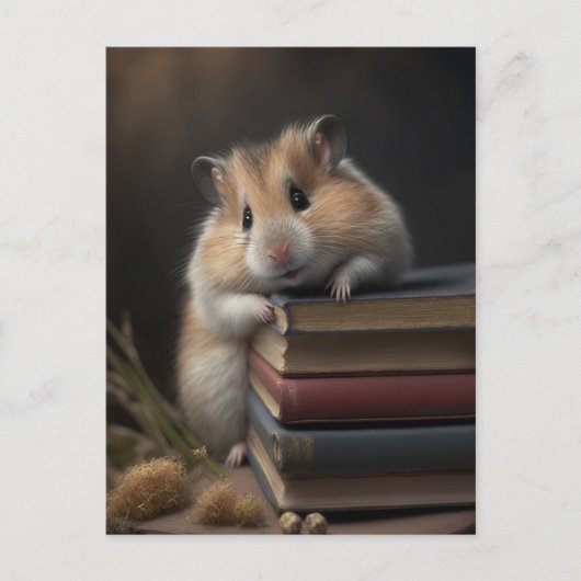 Carte Postale Hamster and books postcard (Devant)