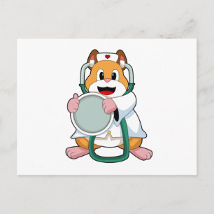Carte Postale Hamster as Doctor with Stethoscope.PNG