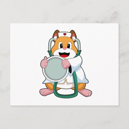 Carte Postale Hamster as Doctor with Stethoscope.PNG (Devant)