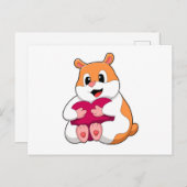 Carte Postale Hamster au coeur (Devant / Derrière)