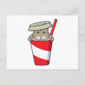 Carte Postale Hamster avec boisson (Devant)