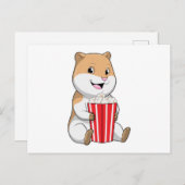 Carte Postale Hamster avec Cône de Popcorn (Devant / Derrière)