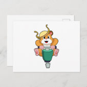 Carte Postale Hamster avec marteau-piqueur (Devant / Derrière)