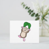 Carte Postale Hamster avec parachute (Debout devant)