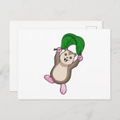 Carte Postale Hamster avec parachute (Devant / Derrière)