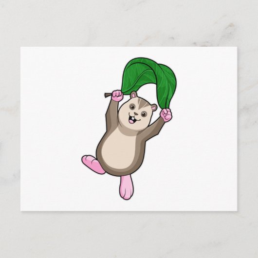 Carte Postale Hamster avec parachute (Devant)