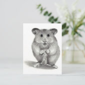 CARTE POSTALE HAMSTER AVEC PEANUT, ART PENCIL (Debout devant)