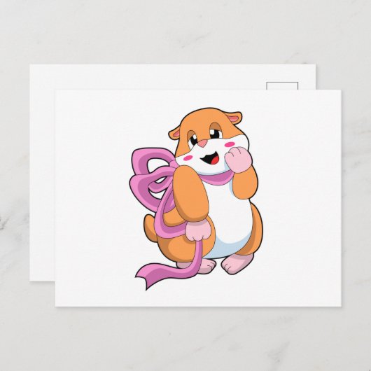 Carte Postale Hamster avec ruban (Devant / Derrière)