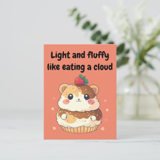 Carte Postale Hamster Cream Puff - Léger et Fluffy (Debout devant)