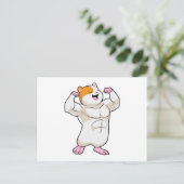 Carte Postale Hamster culturiste avec de gros muscles (Debout devant)