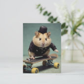 Carte Postale Hamster de Skateboard adorable (Debout devant)