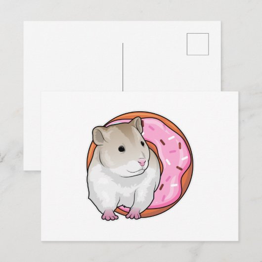 Carte Postale Hamster Donut (Devant / Derrière)
