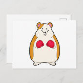 Carte Postale Hamster en boxeur avec gants de boxe (Devant / Derrière)