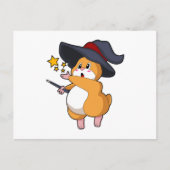 Carte Postale Hamster en magicien avec baguette magique (Devant)