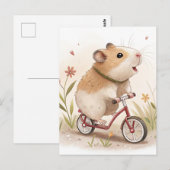 Carte Postale Hamster En Vélo (Devant / Derrière)