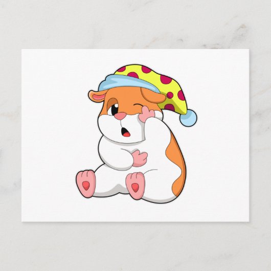 Carte Postale Hamster endormi avec gros dormeur (Devant)