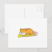 Carte Postale Hamster et pizza au fromage (Devant / Derrière)