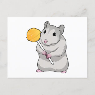 Carte Postale Hamster Lollipop