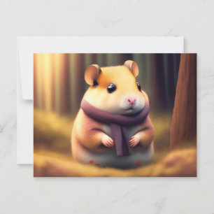 Carte Postale Hamster mignon avec foulard