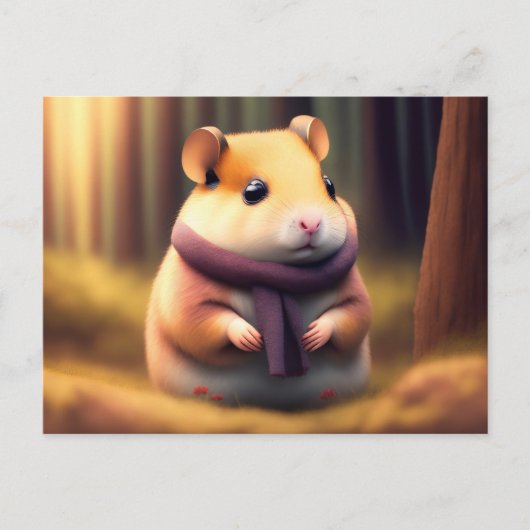 Carte Postale Hamster mignon avec foulard (Devant)
