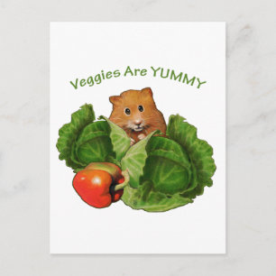 Carte Postale Hamster mignon : Les légumes Sont Yummy : Santé, n