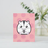 Carte Postale Hamster nain russe semi-blanc (Debout devant)