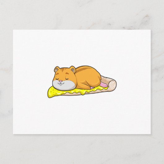 Carte Postale Hamster & Pizza au Fromage (Devant)