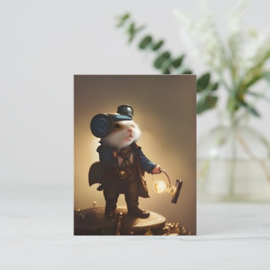 Carte Postale Hamster Steampunk Explorer (Debout devant)