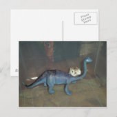 Carte Postale Hamster sur un dinosaure (Devant / Derrière)
