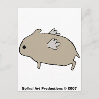 Carte postale Hamster volant