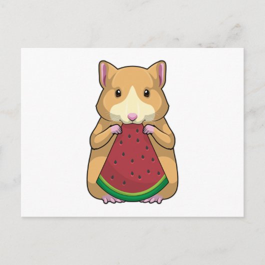 Carte Postale Hamster with Watermelon (Devant)
