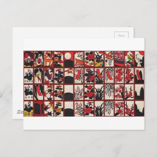 Carte Postale Hanafuda Amour (Devant / Derrière)