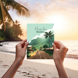 Carte Postale Hanalei Kauai Hawaii Bay Mounts Green