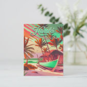 Carte Postale Hanalei Kauai Hawaii soleil couchant tropical palm (Debout devant)