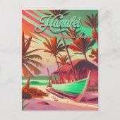 Carte Postale Hanalei Kauai Hawaii soleil couchant tropical palm (Devant)