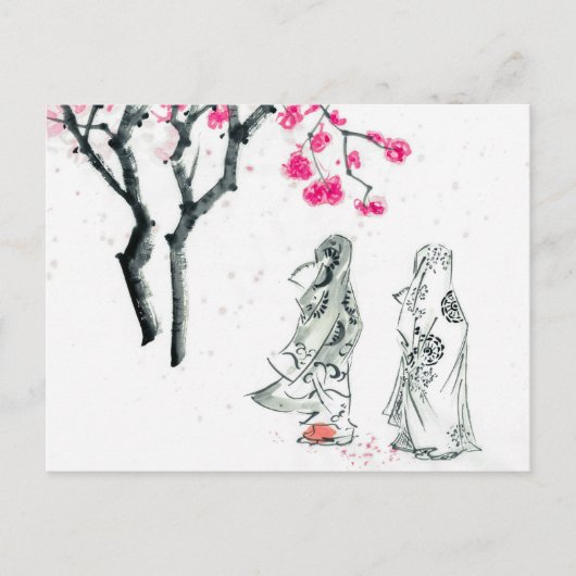 Carte Postale Hanami | Voir fleurir des fleurs de sakura (Devant)