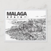Carte Postale Hand drawn Malaga Spain Landmark (Devant)
