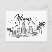 Carte Postale Hand drawn Miami Florida USA (Devant)
