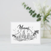 Carte Postale Hand drawn Miami Florida USA (Debout devant)