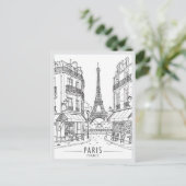Carte Postale Hand drawn Paris France Scene Landmark (Debout devant)