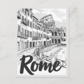 Carte Postale Hand drawn Rome Italy Scene Landmark (Devant)