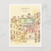 Carte Postale Hand drawn Trieste Italy Landmark (Devant)