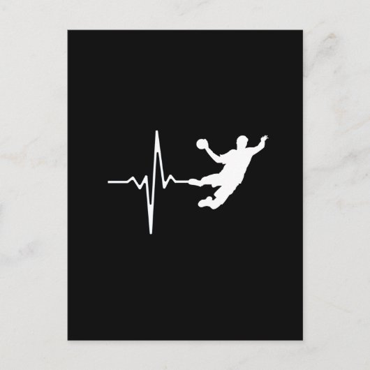 Carte Postale Handball - Handball Player Heartbeat (Devant)