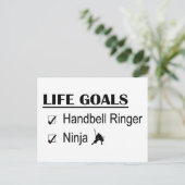 Carte Postale Handbell Ringer Ninja Objectifs de vie (Debout devant)