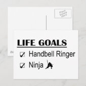 Carte Postale Handbell Ringer Ninja Objectifs de vie (Devant / Derrière)