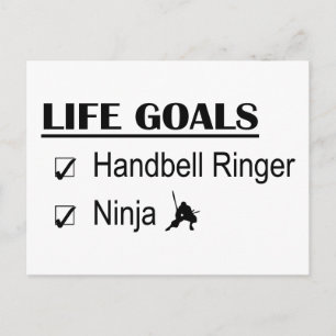 Carte Postale Handbell Ringer Ninja Objectifs de vie